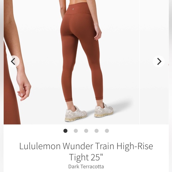 Lululemon Wunder Train High-Rise Tight 25" in Dark Terracotta - Picture 7 of 7